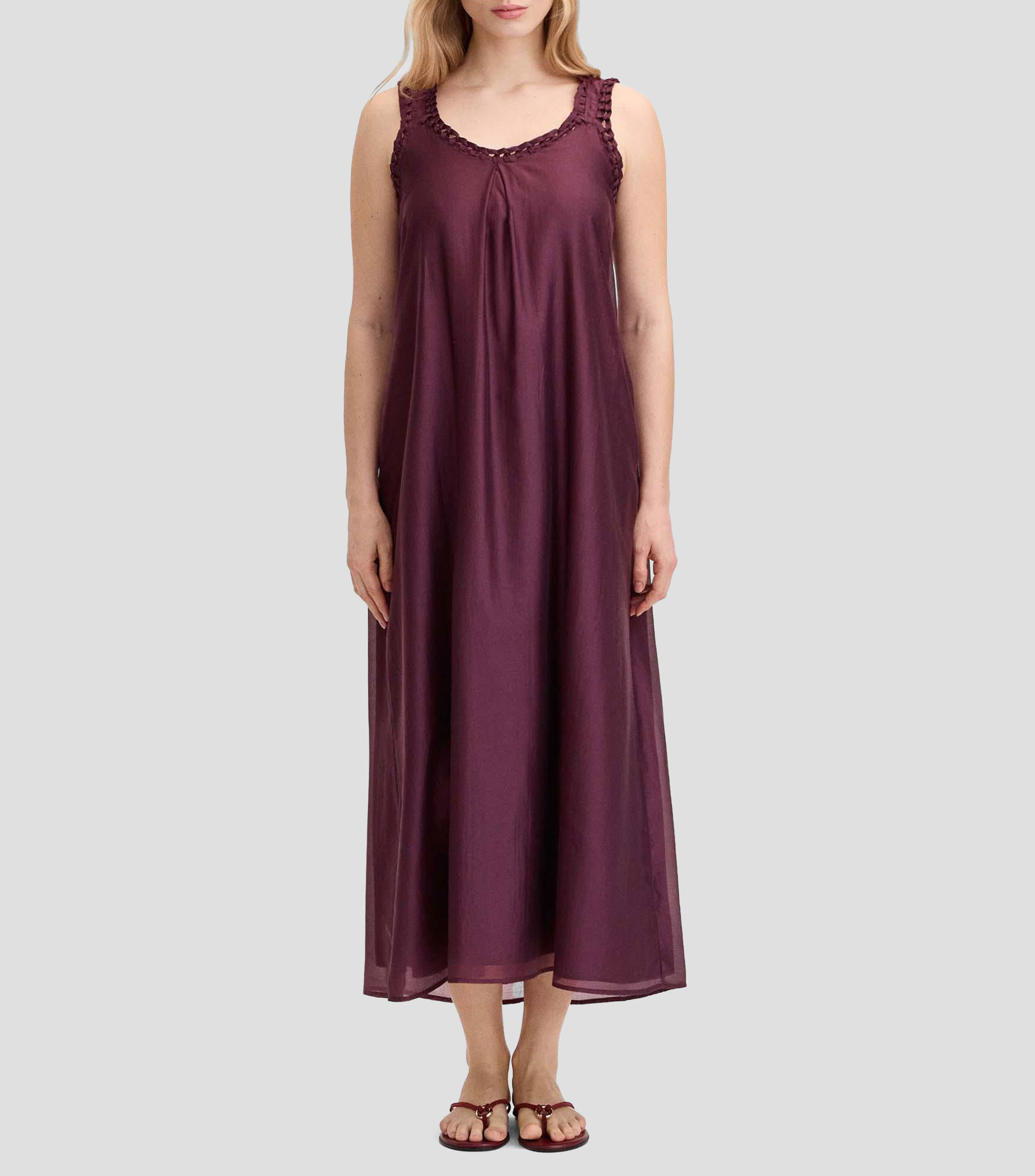 Vestido largo liso Mujer